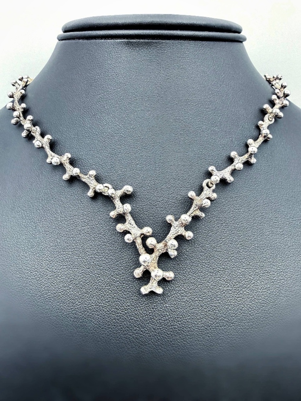 Vintage 925 Sterling Silver Coral Reef Sea Necklace Chain 16” 2mm
